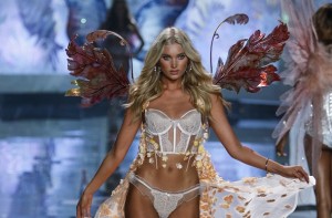 Elsa Hosk walks the runway at the 19th annual Victoria's Secret Fashion Show in London on December 2nd, 2014