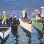 luks george art nature painting petrol canvas artistic artistry insanlar boats