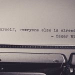 oscar vintage typewriter displaying wilde s quote be yourself everyone else is