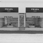 prada black white iconic marfa storefront texas desert